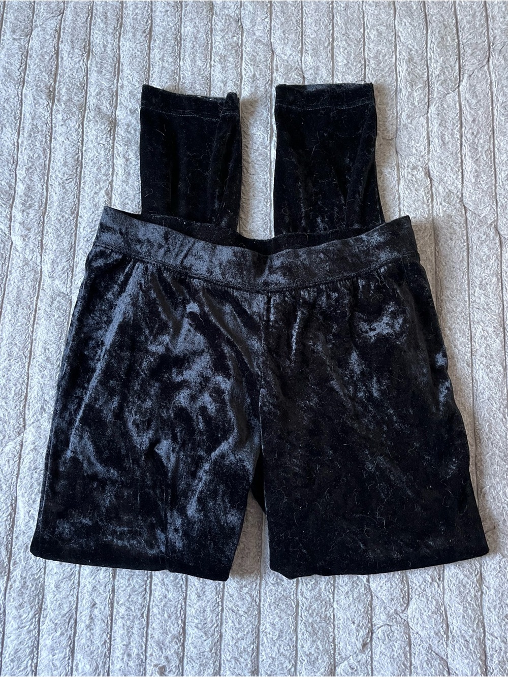 Kids Black Velvet Pants